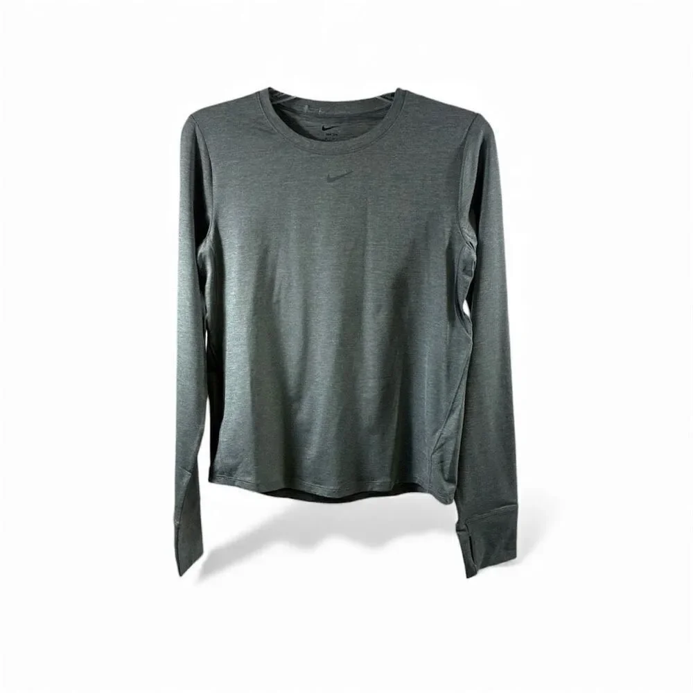 Nike NWT One Dri Fit Long Sleeve Crop in Gray Top Size XS